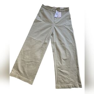 MNG Mango Women's Size 12 Khaki - Wide Leg High Waist Full Length Jeans NWT